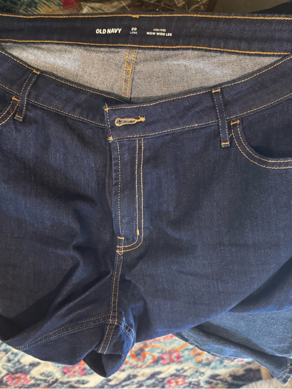 Old Navy Women’s Wow Dark Blue Wide-Leg Jeans
